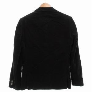 COMME CA MEN COMMECAMEN テーラードジャケット ベルベット  総裏地 サイドベンツ ダブル 2B 本切羽 M 黒 ブラック /AE