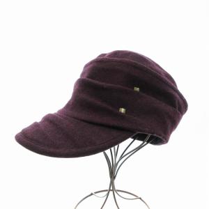 ニットキャップ 帽子 メルトン ウール ボルドー /JS