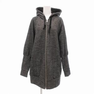 パーカー ジップアップ フード ウール ナイロン混 38 グレー /JS