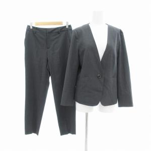 Nolley's セットアップ スーツ ノーカラージャケット パンツ シャドーチェック 40 グレー /JS