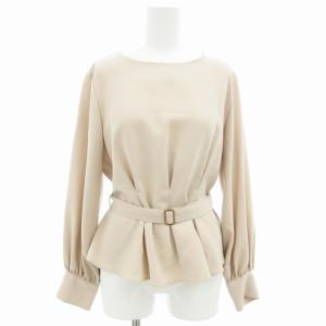 N.Natural Beauty Basic ボートネックペプラムブラウス カットソー 長袖 ベルト付 M ベージュ 166-0210974 /GV