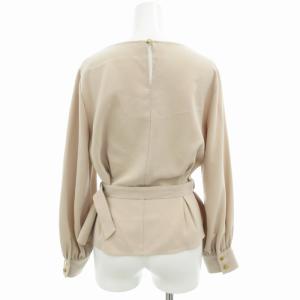 N.Natural Beauty Basic ボートネックペプラムブラウス カットソー 長袖 ベルト付 M ベージュ 166-0210974 /GV