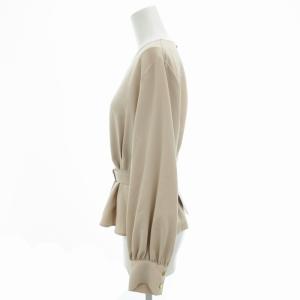 N.Natural Beauty Basic ボートネックペプラムブラウス カットソー 長袖 ベルト付 M ベージュ 166-0210974 /GV