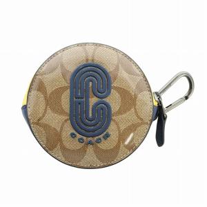 コインケース 小銭入れ 小物入れ Cロゴ ラウンド カラビナ付き 茶 ブラウン 1300QBTAM GY35