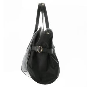 Agnes b. VOYAGE トートバッグ ナイロン レザー ベルト ロゴ 黒 ブラック /AO9 GY35