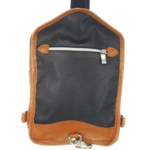 Orobianco ボディバッグ ショルダーバッグ レザー シルバー金具 ロゴ バイカラー 配色 紺 ネイビー /MN21