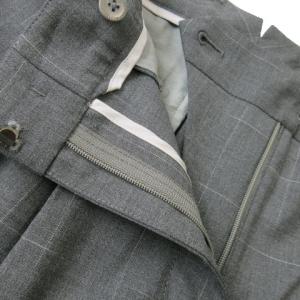 INCOTEX パンツ スラックス テーパード アンクル ストレッチ タック チェック 40 L グレー /AO18 GY35