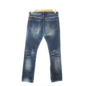 KURO BLACK デニムパンツ ジーンズ ストレート 赤耳 ダメージ加工 ウォッシュ加工 ボタンフライ 31