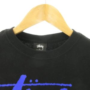STUSSY Tシャツ カットソー ラウンドネック 半袖 ロゴ プリント S 黒 ブラック /MN19 GY35