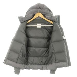 EDIFICE ダウンジャケット スタンドカラー フード ダブルジップ S グレー /AH22 GY35
