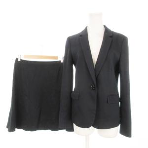 スーツ セットアップ 上下 テーラードジャケット フレアスカート ウール 3 L 2 M 濃紺 ネイビー