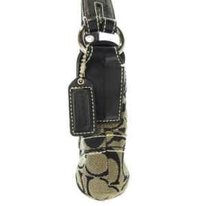 COACH ハンドバッグ ワンハンドル ワンショルダー キャンバス 切替 レザー 革 シグネチャー ベルトデザイン