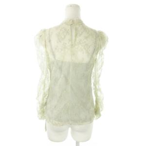 SNIDEL 21SS レースブラウス 長袖 総レース 刺繍 花柄 透け感 インナー付き F ベージュ SWFB211188