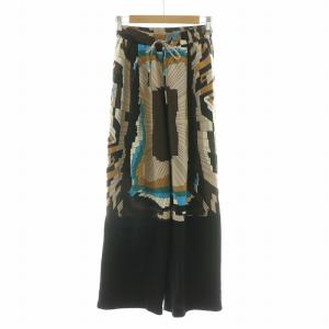 ワイドパンツ バギー イージー 柄 36 ブラウン 3643063 /NQ MT