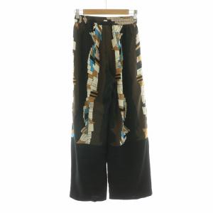 sov. ワイドパンツ バギー イージー 柄 36 ブラウン 3643063 /NQ MT