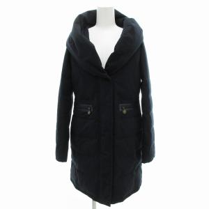 ダウンコート ジャケット ロング丈 ショールカラー 38 紺 /JS