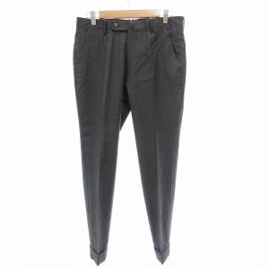 美品 SUPER110’S スラックス パンツ センタープレス ウール 44 グレー /JS