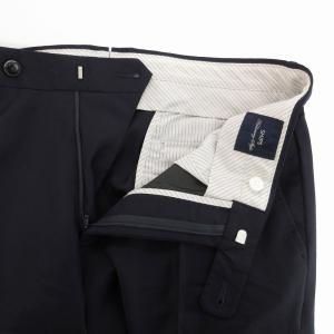 SHIPS Tailoring House 美品 スラックス パンツ センタープレス 裾ダブル ウール 44 紺 /JS