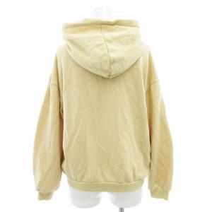 axes femme 花刺繍ジップアップパーカー フーディー フード裏レース M 黄 イエロー /GV