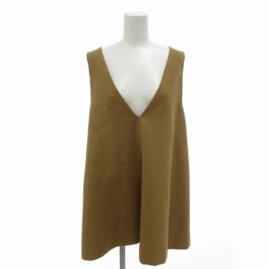 LOUNIE 美品 セットアップ ノースリーブワンピース チュニック パンツ スラックス 36 S 茶 ブラウン /FT