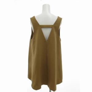 LOUNIE 美品 セットアップ ノースリーブワンピース チュニック パンツ スラックス 36 S 茶 ブラウン /FT
