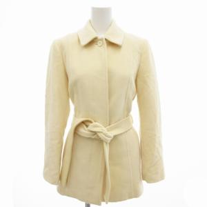 シャツジャケット ベルト付き 比翼 アンゴラ 38 M アイボリー /UD