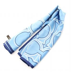 COACH スカーフ ストール バンダナ シグネチャー シルク 青 /MM MT