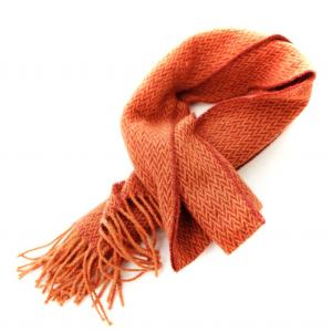 マフラー ストール フリンジ カシミヤ ニット オレンジ /MM MT