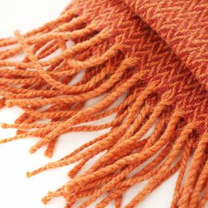 PAUL SMITH マフラー ストール フリンジ カシミヤ ニット オレンジ /MM MT