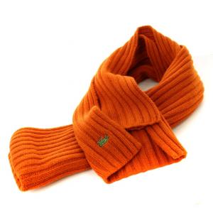 マフラー ストール 大判 ロゴ刺繍 ニット オレンジ /MM MT