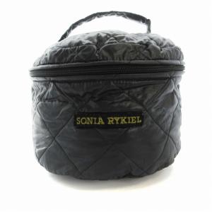 バニティバック ポーチ キルティング ロゴ 黒 ブラック /RO MT