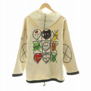 SPORT ヴィンテージ ジップアップ パーカー ジャケット フーディ ビンゴ ロゴ 刺繍 2 ベージュ