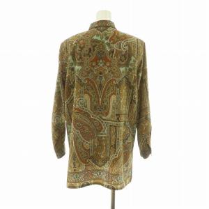 DAKS シャツ ブラウス 柄 長袖 ヴィンテージ 9R ブラウン /NQ MT