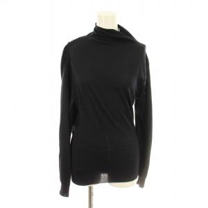 GIANFRANCO FERRE ニット セーター ハイネック アシンメトリー 薄手 長袖 黒 /MM MT