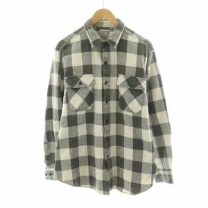 シャツジャケット 長袖 チェック XL グレー ホワイト /NQ MT