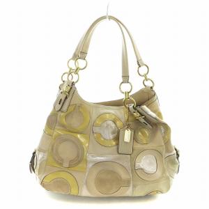 ハンドバッグ トート オプアート ロゴ 切替デザイン レザー ベージュ 15771 GY18 /MQ