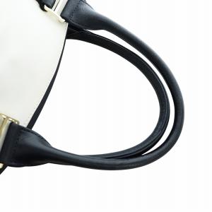 muta ハンドバッグ ショルダー 2WAY タグ付き レザー 裏地ストライプ柄 白 ホワイト MUGB-8EM