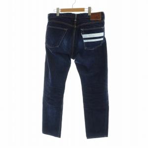 桃太郎ジーンズ MOMOTARO JEANS 出陣 ナロー テーパード ジッパーフライ 桃耳 ジーンズ デニムパンツ ロゴ W33 青 ブルー 0106SPZ