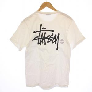 STUSSY Tシャツ カットソー 半袖 クルーネック ロゴ プリント M 白 ホワイト /BM MT