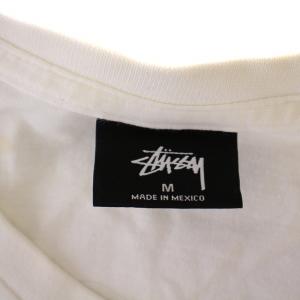 STUSSY Tシャツ カットソー 半袖 クルーネック ロゴ プリント M 白 ホワイト /BM MT