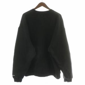 RVCA スウェット トレーナー 長袖 クルーネック ストレッチ ロゴ プリント 裏起毛 L 黒 ブラック BB042-002