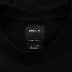 RVCA スウェット トレーナー 長袖 クルーネック ストレッチ ロゴ プリント 裏起毛 L 黒 ブラック BB042-002