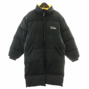 ダウンコート スタンドカラー アウター ロング丈 ロゴ 刺繍 L 黒 ブラック /BB MA MT