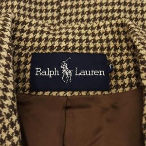 RALPH LAUREN テーラードジャケット シングル 千鳥格子 ウール 7 ベージュ 茶 ブラウン /AN19 MT