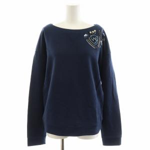 スウェット トレーナー ビジュー L 紺 ネイビー 592605590750 /AN18 MT