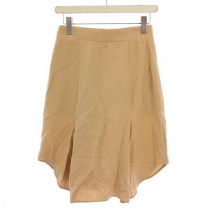 Chloe フレアスカート ひざ丈 シルク 34 ベージュ /BM MT