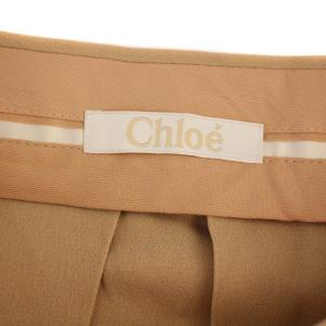 Chloe フレアスカート ひざ丈 シルク 34 ベージュ /BM MT