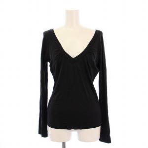 白タグ カットソー 長袖 Vネック イタリア製 M 黒 /BM MT