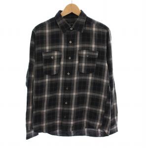 シャツ チェック 長袖 3 黒 グレー /YM MT