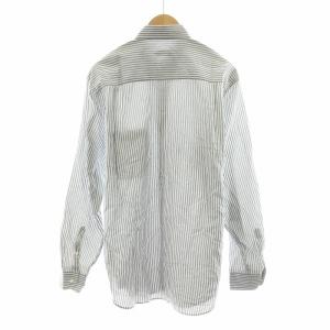 GIORGIO ARMANI シャツ ブラウス 長袖 ストライプ 42 ホワイト ブルー /NQ MT